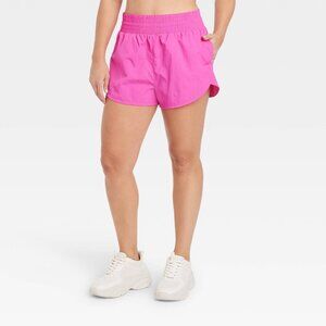 XL - Womens High-Rise Crinkle Shorts 3" - All In Motion - Pink